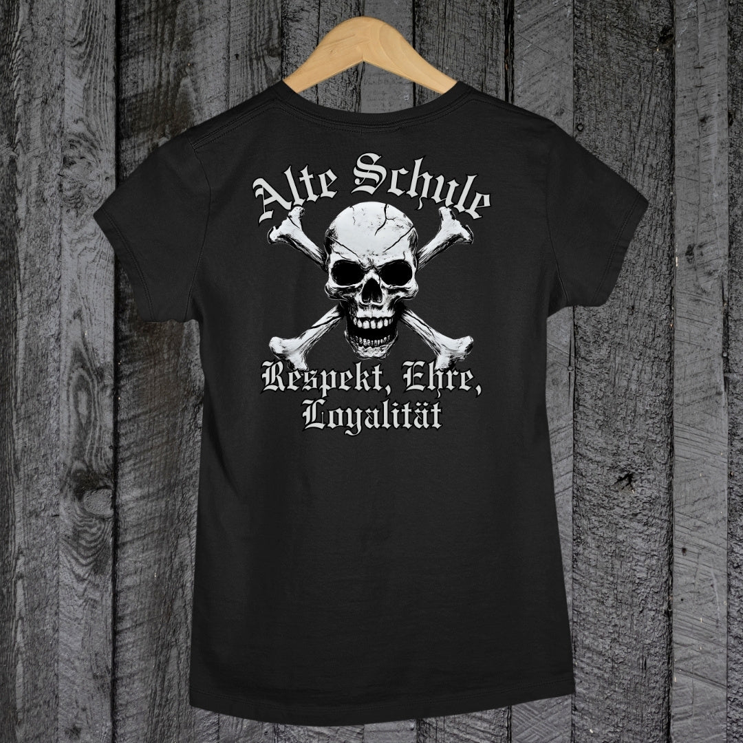 Alte Schule - Respekt, Ehre, Loyalität - Damen T-Shirt (Backprint)