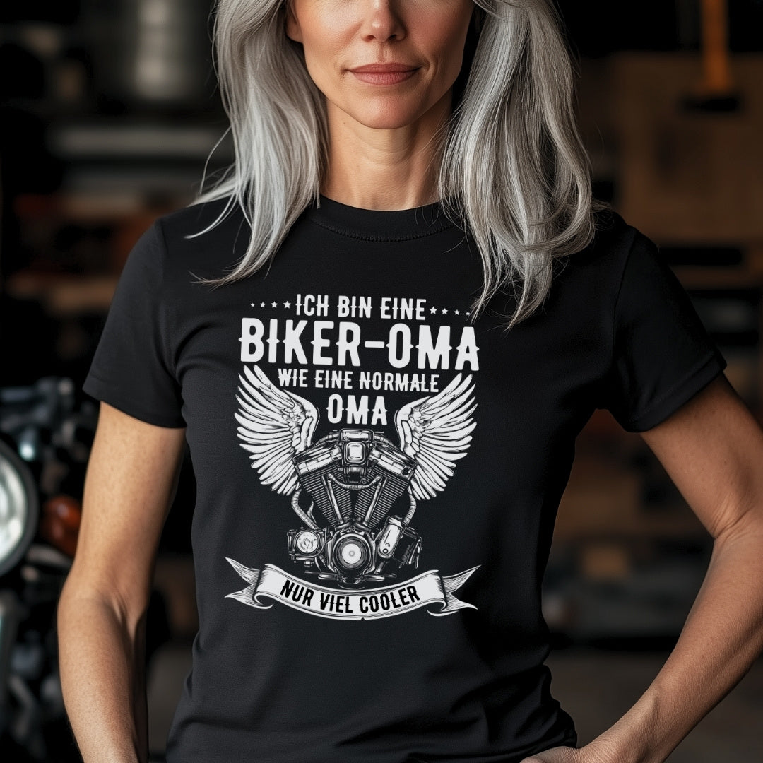 Biker-Oma - Damen T-Shirt