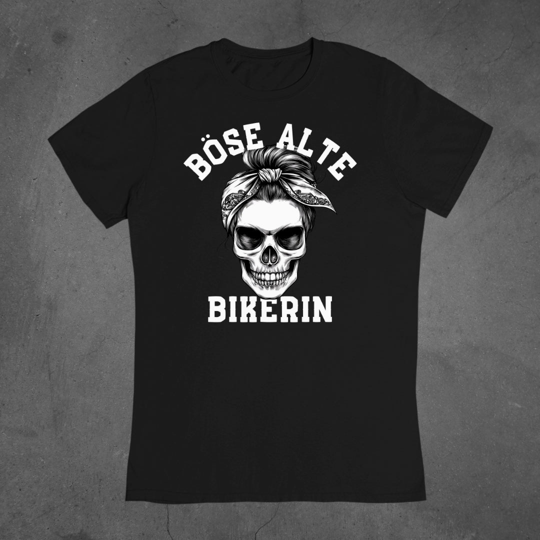 Böse alte Bikerin - Damen T-Shirt