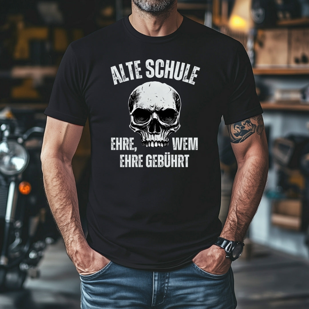 Alte Schule: Ehre, wem Ehre gebührt - T-Shirt
