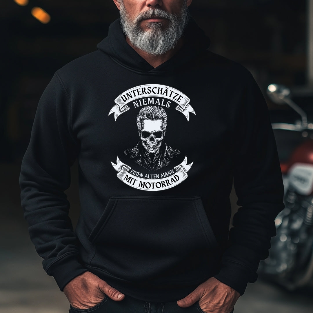 Unterschätze niemals einen alten Mann mit Motorrad - Hoodie