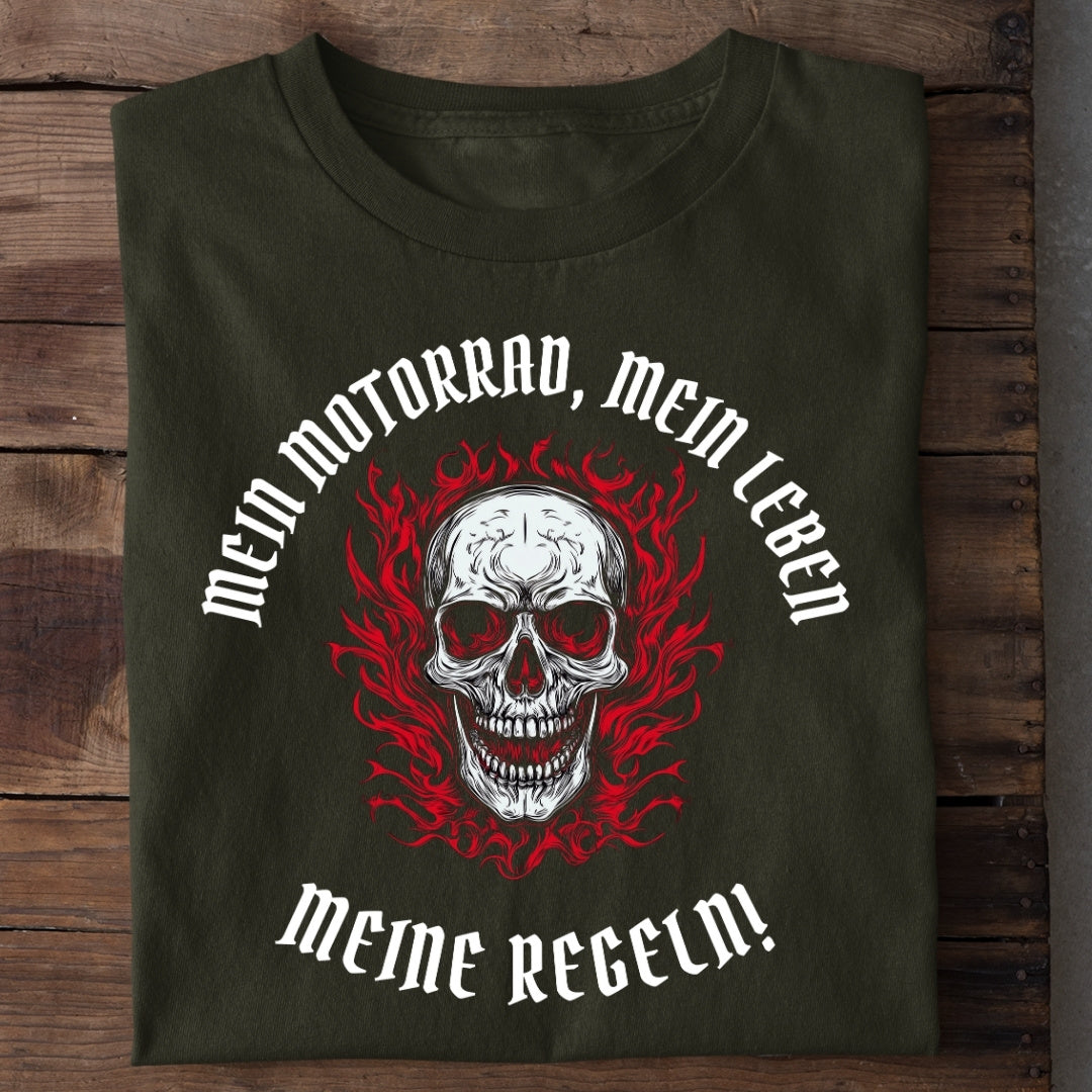 Mein Motorrad, mein Leben, meine Regeln!  - T-Shirt