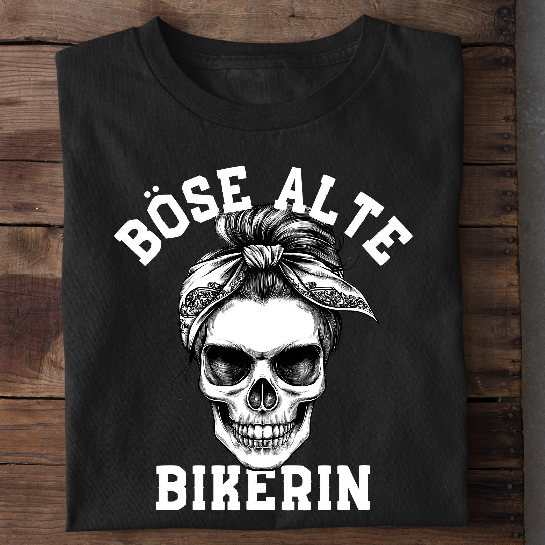 Böse alte Bikerin  - Damen T-Shirt