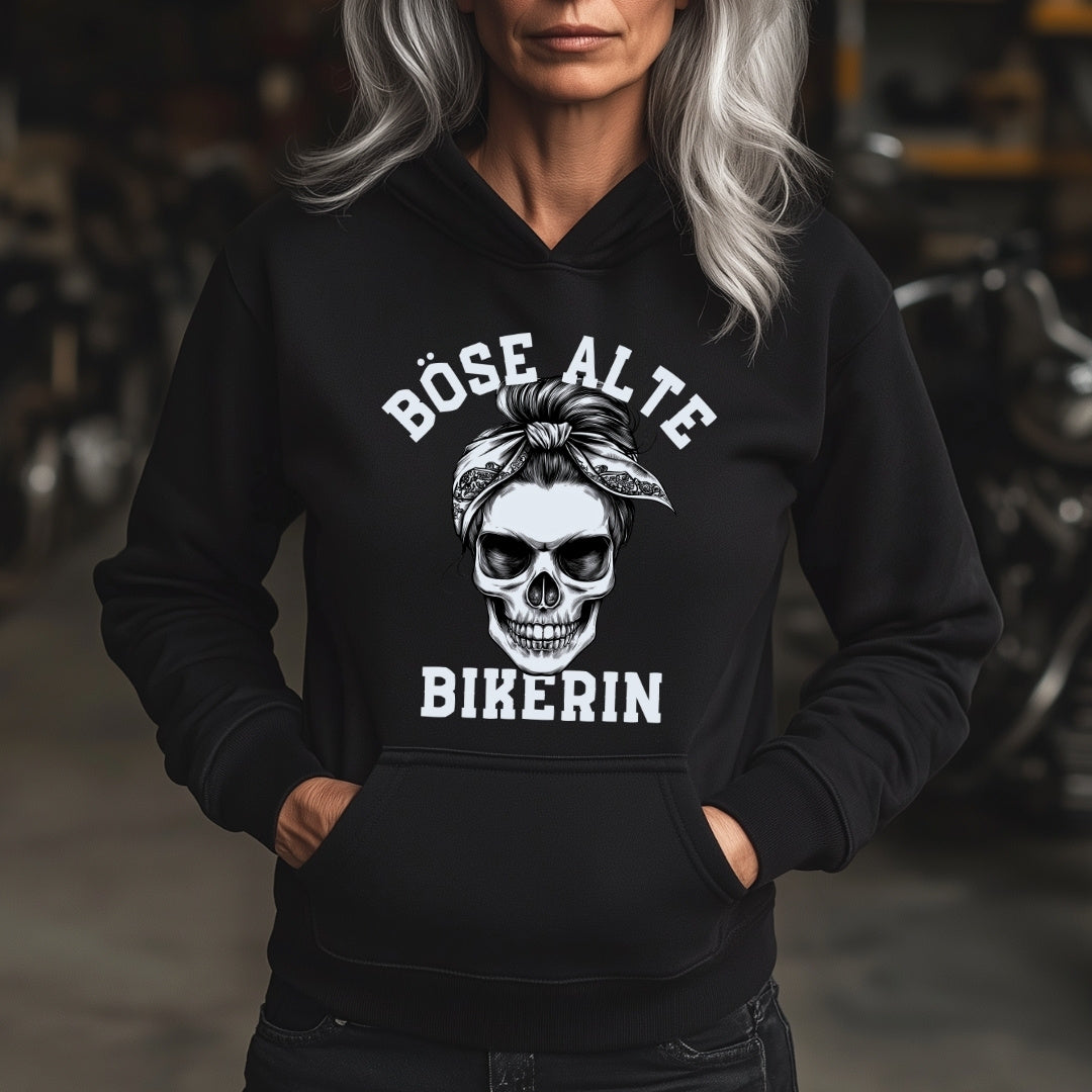 Böse alte Bikerin  - Damen Hoodie