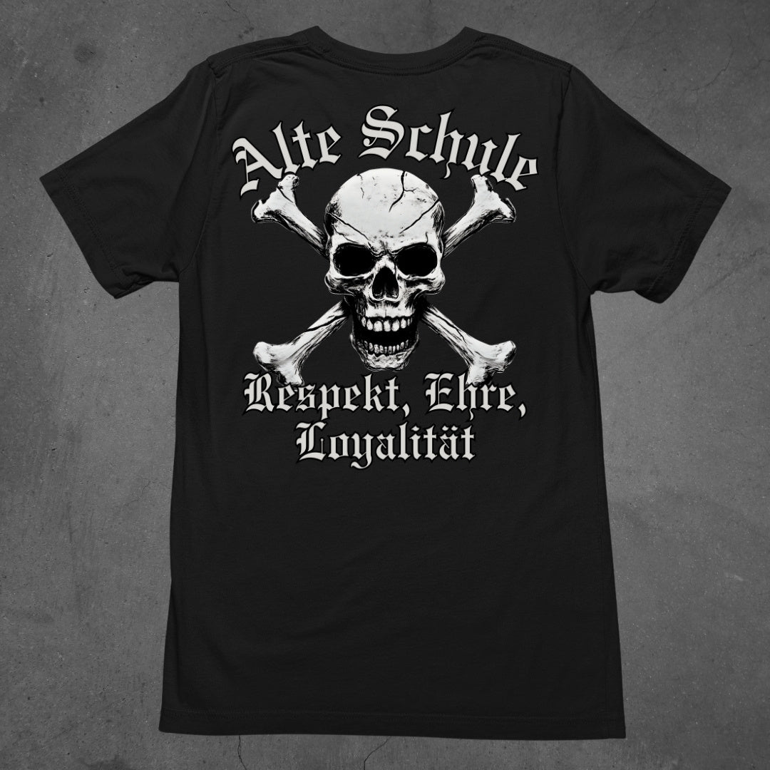 Alte Schule - Respekt, Ehre, Loyalität - T-Shirt (Backprint)