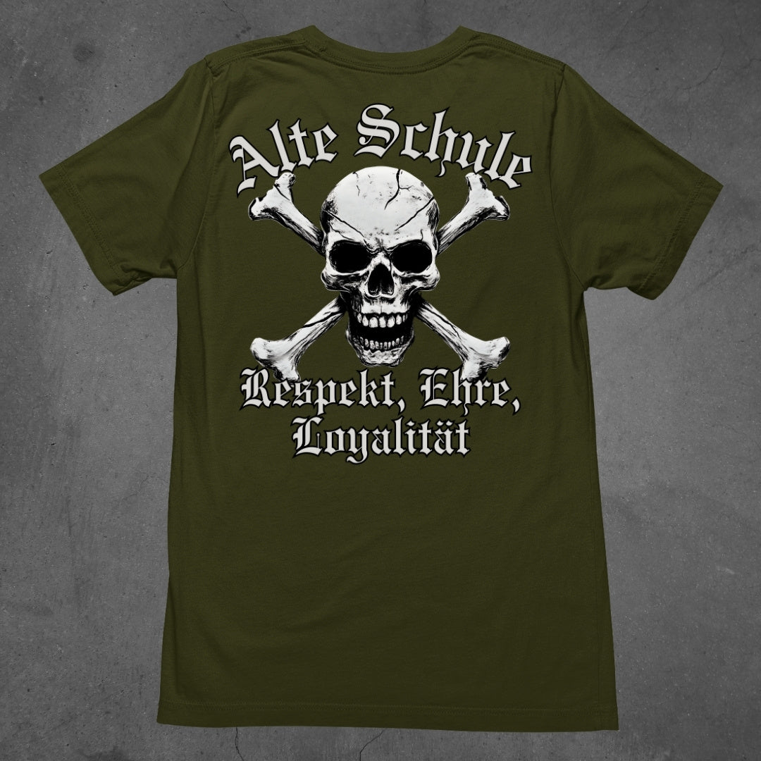 Alte Schule - Respekt, Ehre, Loyalität - T-Shirt (Backprint)