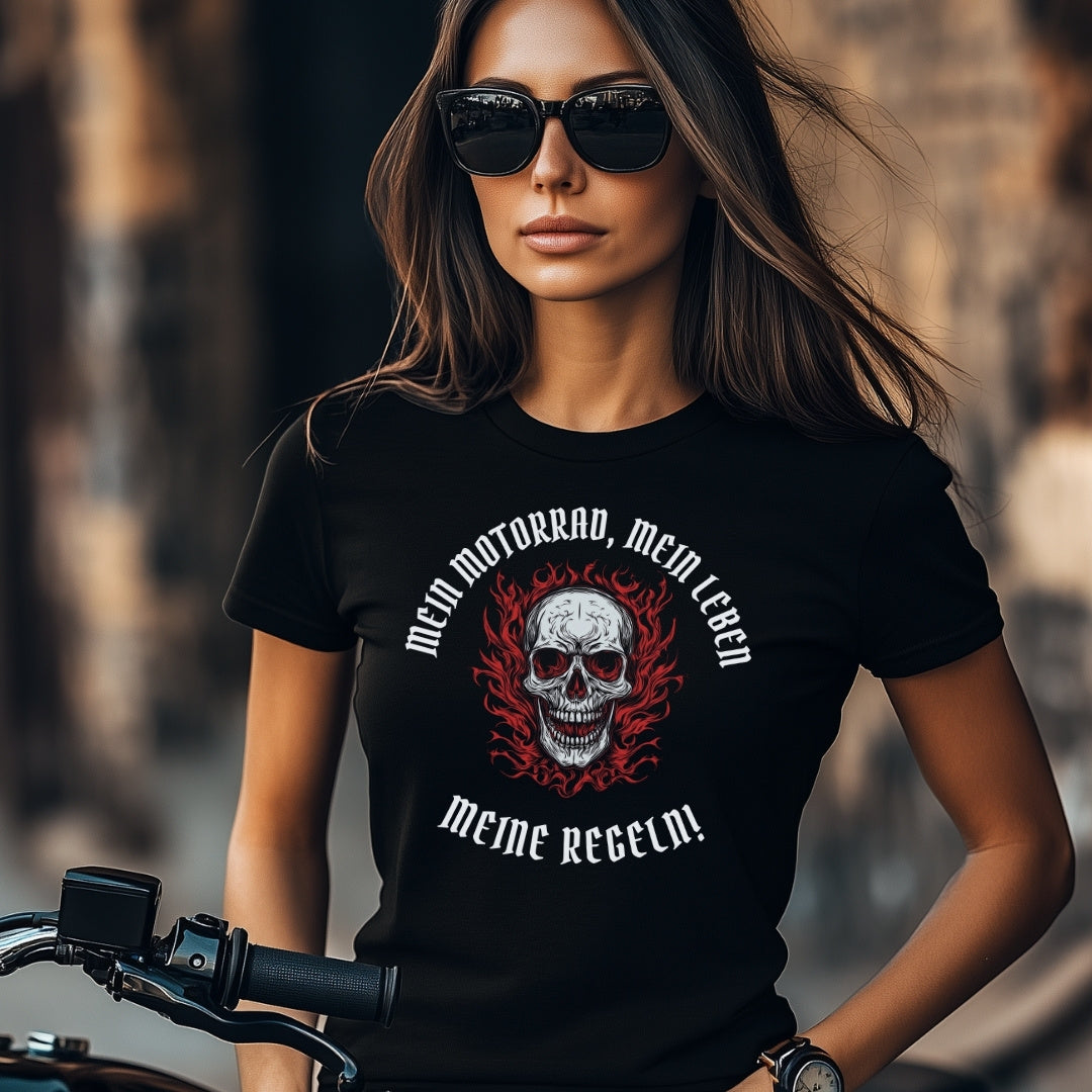 Mein Motorrad, mein Leben, meine Regeln!  - Damen T-Shirt