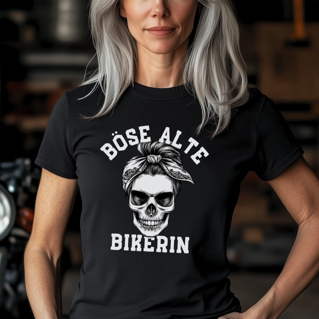 Böse alte Bikerin  - Damen T-Shirt