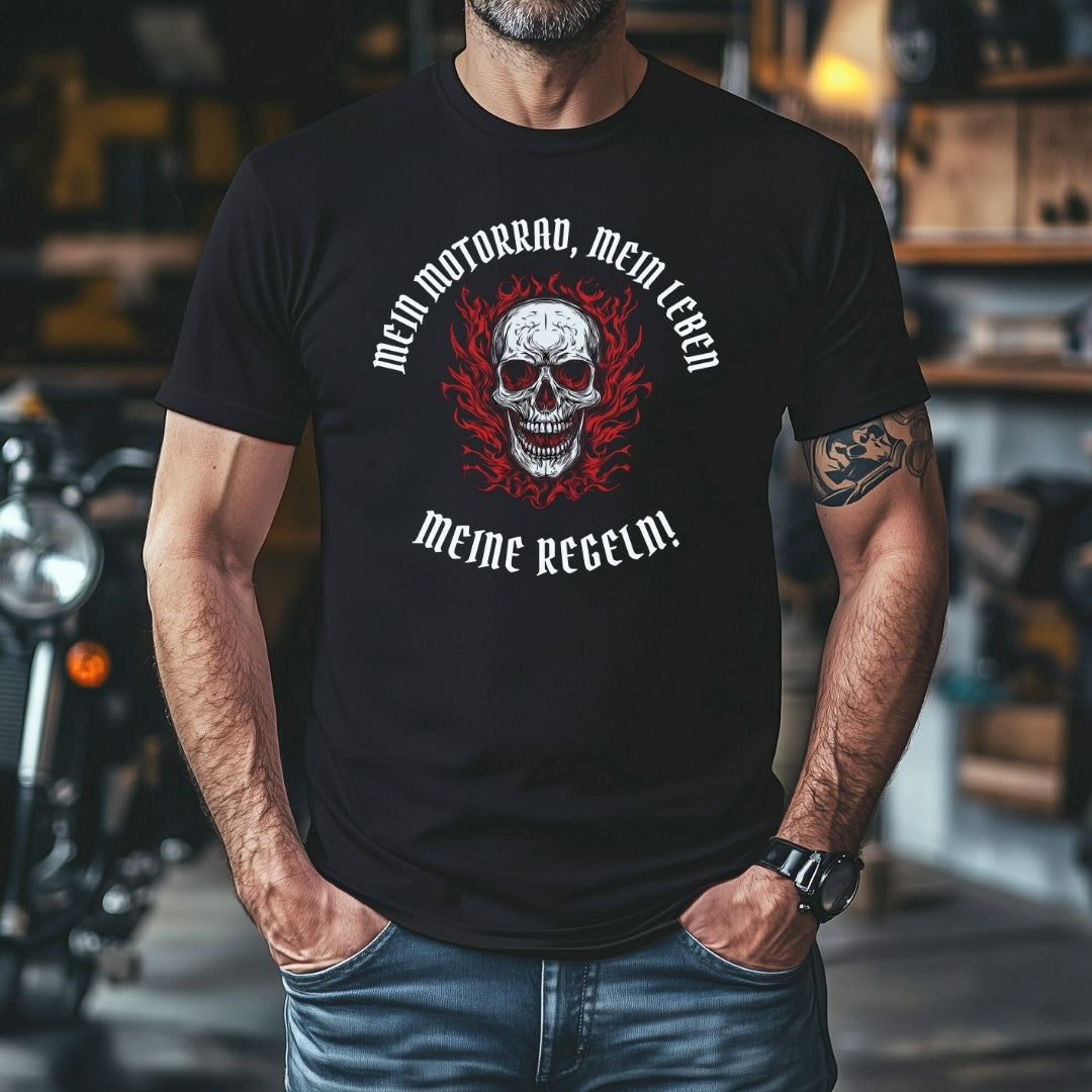 Mein Motorrad, mein Leben, meine Regeln!  - T-Shirt